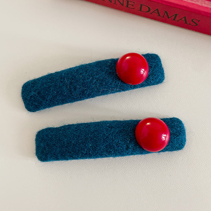 Wholesale Simple and high-end blue retro one word clip with edge clip, bangs, hair accessories clip