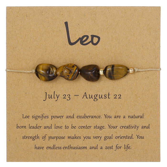 Wholesale Natural Stone 12 Zodiac Handmade Beaded Bracelet Friendship Jewelry Gift For Everyday Wear