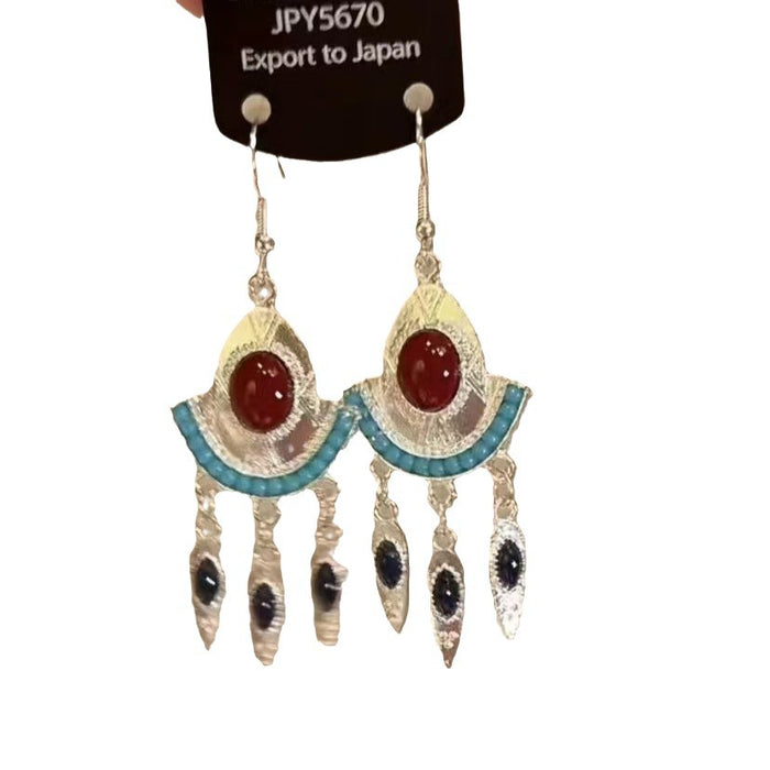 Wholesale Tassel earrings with retro temperament, nostalgic and exaggerated, versatile earrings