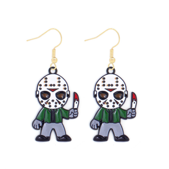 Wholesale Halloween Series Skull Pumpkin Zinc Alloy Earrings JDC-ES-BinL008