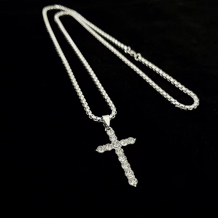 Wholesale Cross necklace, personalized sweater chain, versatile titanium steel necklace