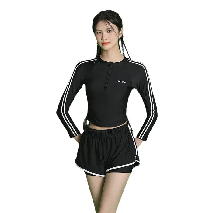Wholesale Split swimsuit, soaking in hot springs, slimming down, covering the belly, long sleeved swimsuit