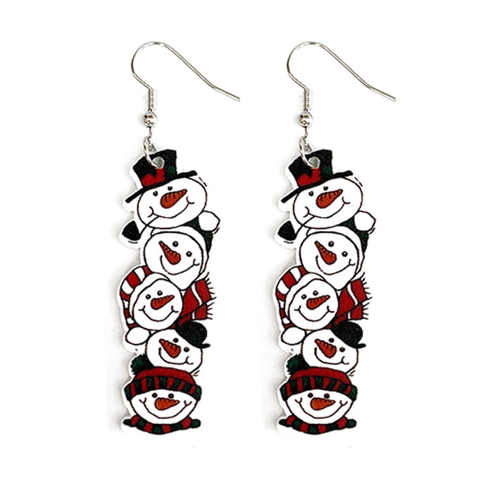 Wholesale Christmas acrylic earrings snowman Pancake Man long festival cute earrings fashion earrings gift supply