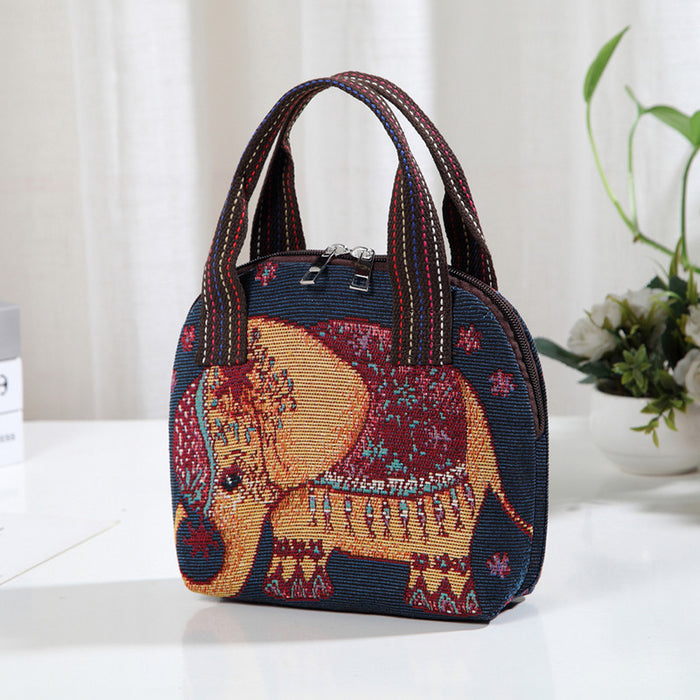 Wholesale Women's Handbag Woven Ethnic Style Small Cloth Bag For Shopping Work Mommy Carrying Mobile Phone Outdoors Tote Bag