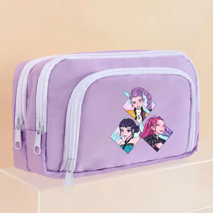 Wholesale KPOP Candy-colored cartoon print Pencil Bags for primary and secondary school girls