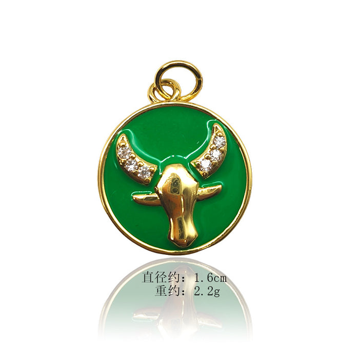 Wholesale Retro Niche Non Fading High-end Animal Totem Oil Drop Pendant JDC-PT-YJ005