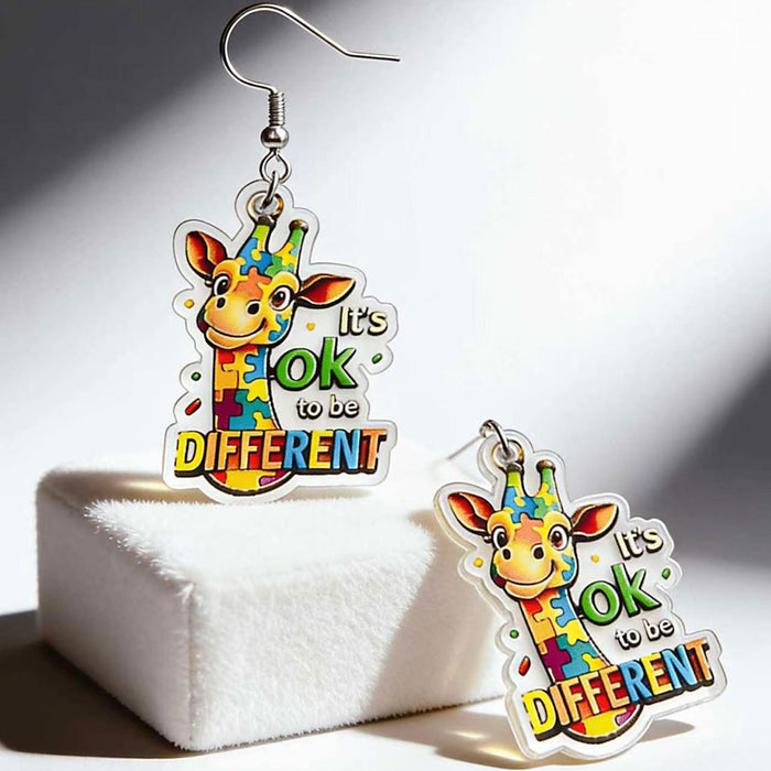 Wholesale Trendy 2D Acrylic Giraffe Earrings Fashion Accessory
