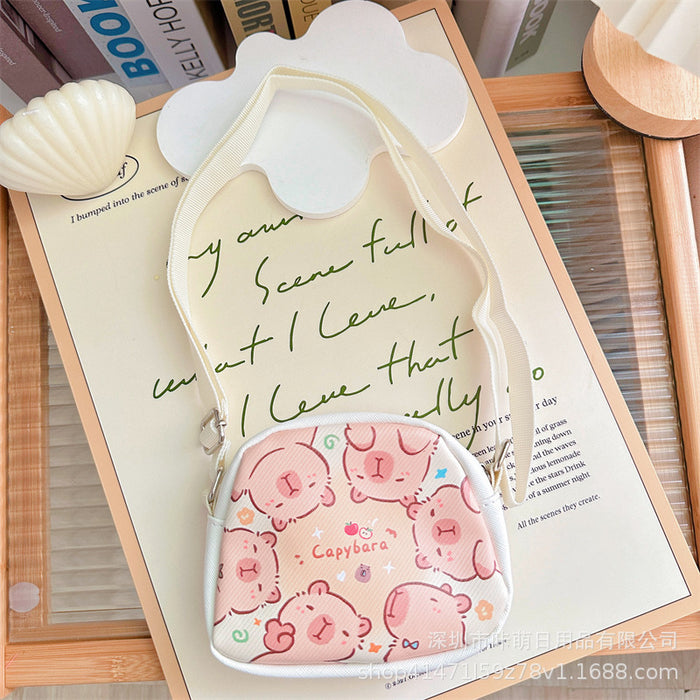 Wholesale Cloth Crossbody Bag Semicircle Shoulder Bag Children' s Small Backpack Shoulder Bag  Capybara Crossbody Bag