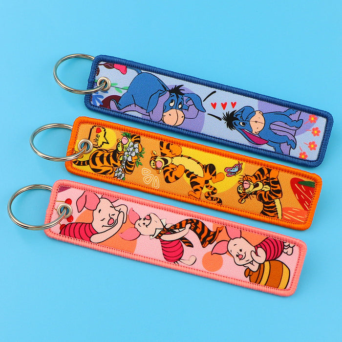 Wholesale  Cartoon Weaving Mark Keychain Fabric Key Accessories