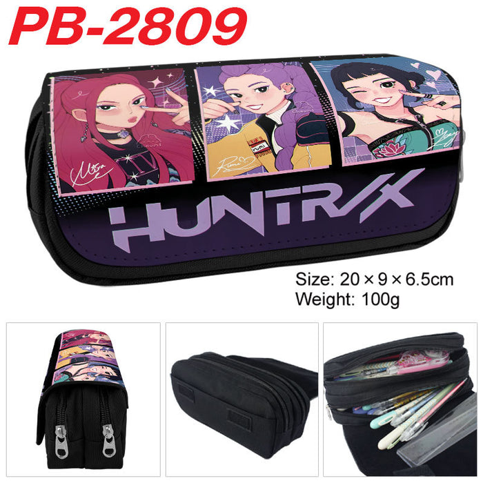 Wholesale Kpop pu full color cartoon student pencil case stationery box