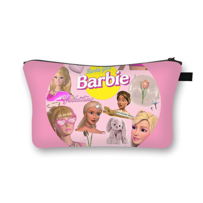 Wholesale Pink Princess Cosmetic Bag Kids Cosmetic Bag Portable Polyester Storage Bag JDC-CB-YiLan001