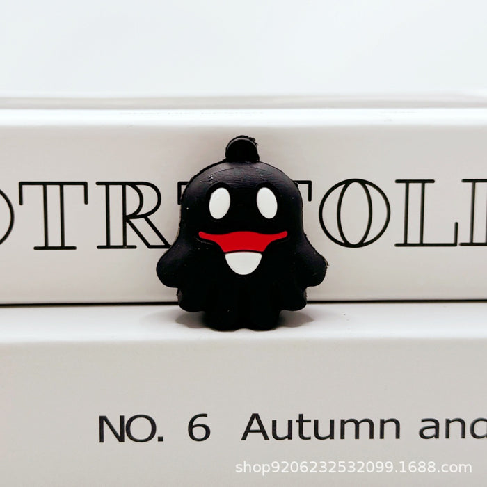 Wholesale Halloween Pumpkin Ghost Keychain Charm Soft Glue Bag Charm Gift MOQ≥2