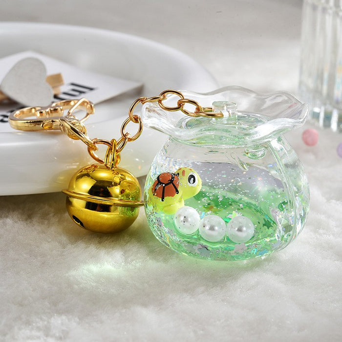 Wholesale Oil-Filled Bottle Aquarium Marine Animal Keychain