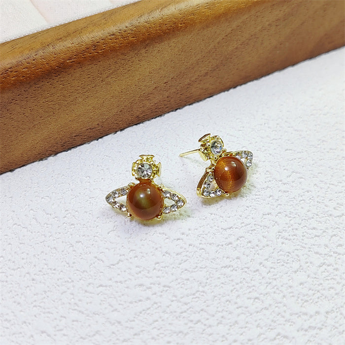 Wholesale Earrings Devil's Eye Light Luxury Sparkling Diamond Earrings, niche design