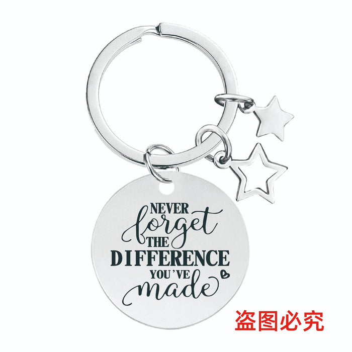 Wholesale Five-pointed Star Stainless Steel Keychain JDC-KC-GangGu050