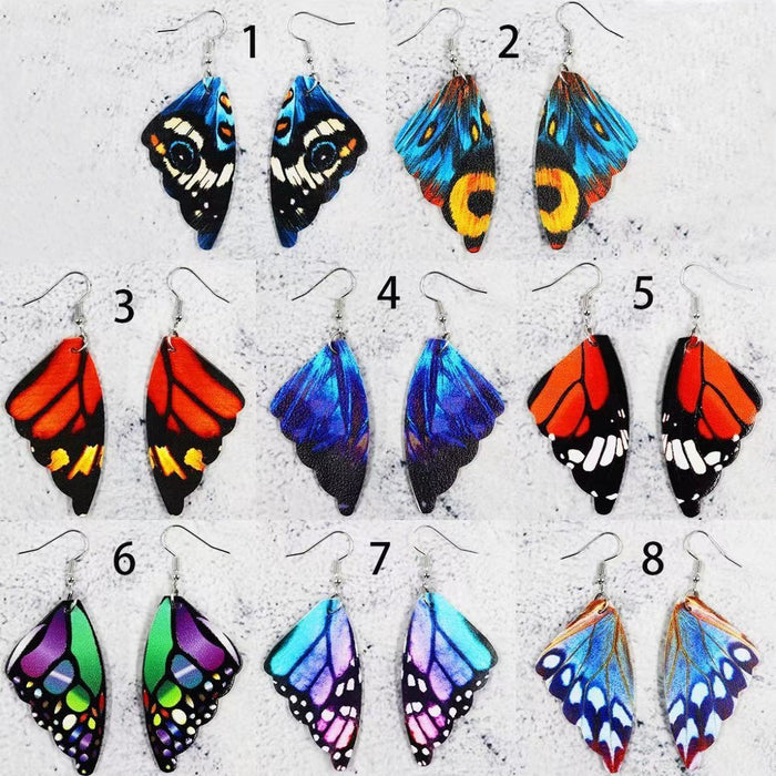Wholesale Acrylic Butterfly Wing Earrings Colorful Cartoon Design Fashion Jewelry Accessory