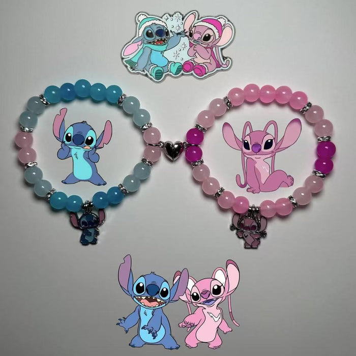 Wholesale bat guitar love butterfly IP love magnetic attraction men and women couples bracelet elastic bracelet