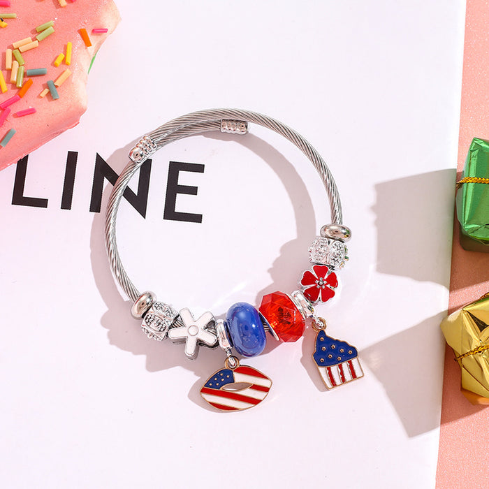 Wholesale Bracelet, bracelet, heart-shaped balloon pendant, stainless steel bead bracelet
