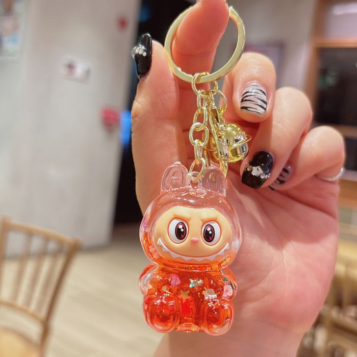 Wholesale acrylic rab cloth quicksand key chain pendant  key chain gift