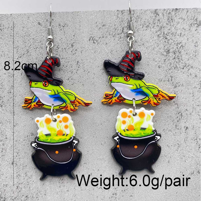 Wholesale  jewelry candy basket Denim ghost face acrylic earrings cross-border jewelry