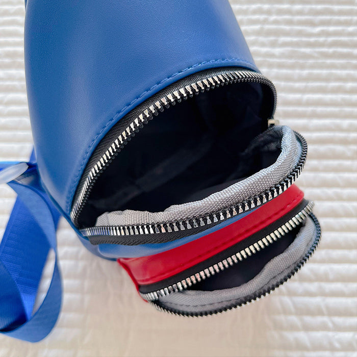 Wholesale Children's bag, letter PU chest bag, contrasting crossbody bag, lightweight backpack