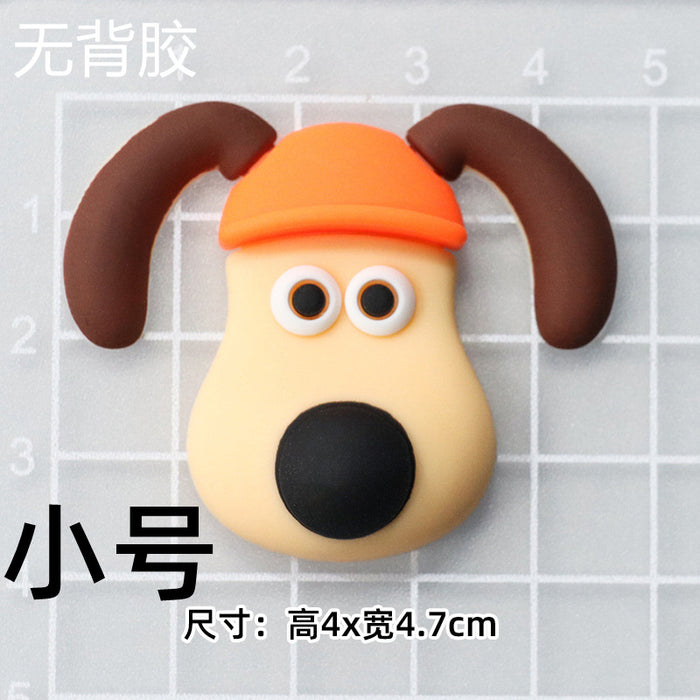 Wholesale 5pcs Cartoon Soft Rubber  Accessories Mobile Phone Shell Patch Hole Shoes Mouthwash Cup Three-dimensional Sticker  Puppy