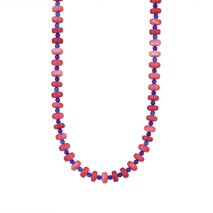 Wholesale Colorful natural stone necklace, niche design, women's handmade woven necklace