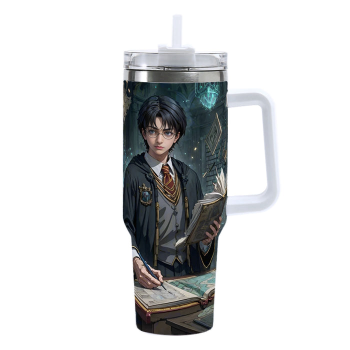 Wholesale 40oz Stainless Steel Tumbler with Handle Magic Wizard Design Car Cup Travel Mug MOQ≥2