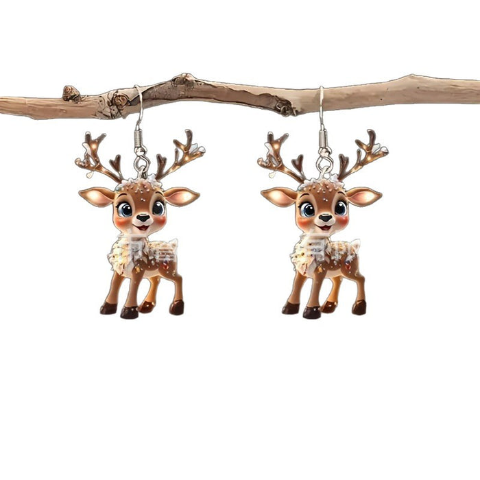 Wholesale Cute Christmas Deer Acrylic Earrings – Holiday Decor Fashion Accessory for Resale