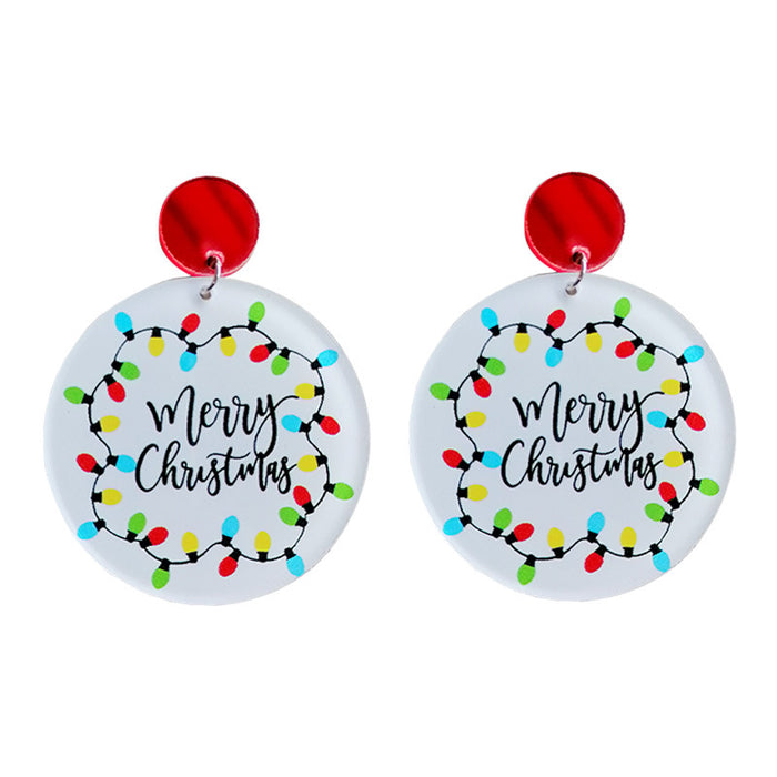 Wholesale 2pcs Acrylic Christmas Tree Teacher's Day Christmas Earrings JDC-ES-HeYi105