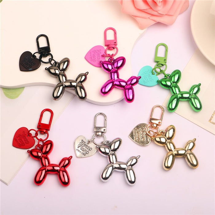 Wholesale Balloon Dog Keychain Alloy Love DIY Phone Case Chain airpods Protective Cover Earphone Case Hanging Decoration