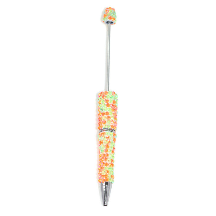 Wholesale Creative DIY full diamond beaded ballpoint pen multicolor plastic beaded pen hand-set diamond beaded pen
