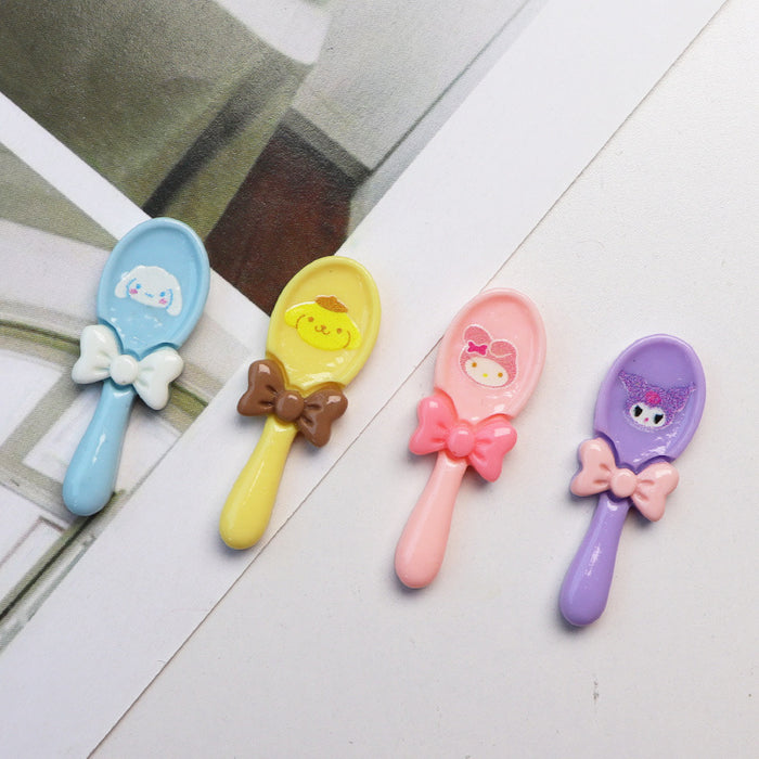 Wholesale 10pcs Cartoon Shiny Bow Spoon Acrylic Diy Decorative Patch Accessories JDC-FK-YaoL028