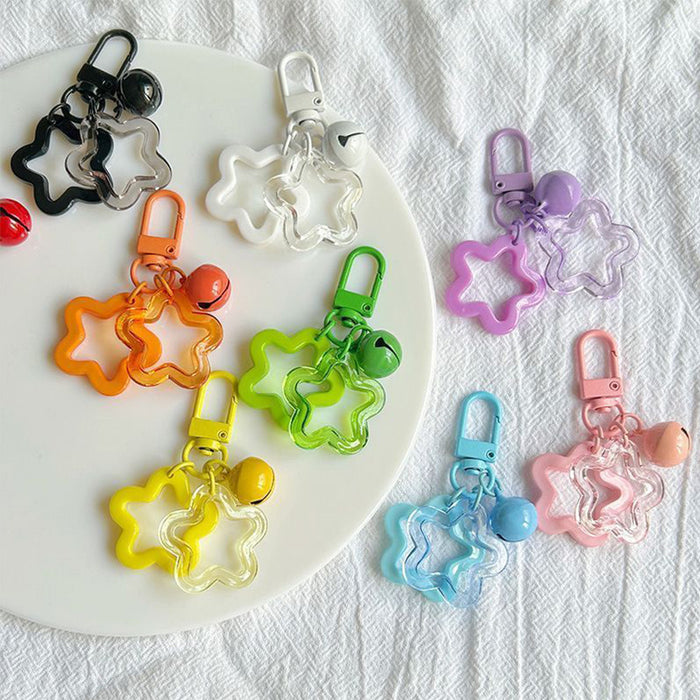 Wholesale Cute Star and Bell Design Plastic Resin Keychain Pendant MOQ≥5