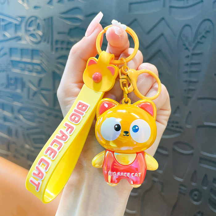 Wholesale PVC Electroplated Cartoon Cute Cat Keychain JDC-KC-YanG036