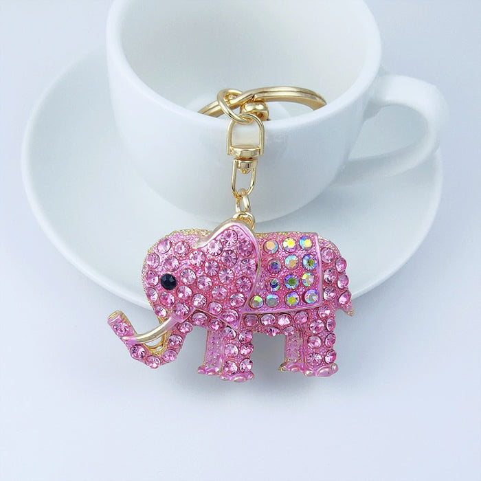 Wholesale Elephant Rhinestone Keychain Decorative Fashion Accessory