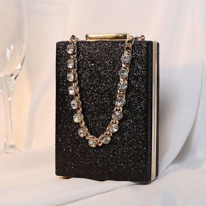 Wholesale Banquet Bag with Rhinestone Chain Hand-held Crossbody Women's Small Bag Socialite Banquet Handbag JDC-HB-MM008