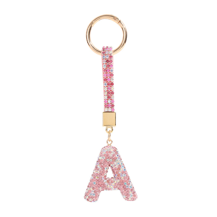 Wholesale Diamond Letter Keychain Car Key Pendant Diamond English Letter Key Chain