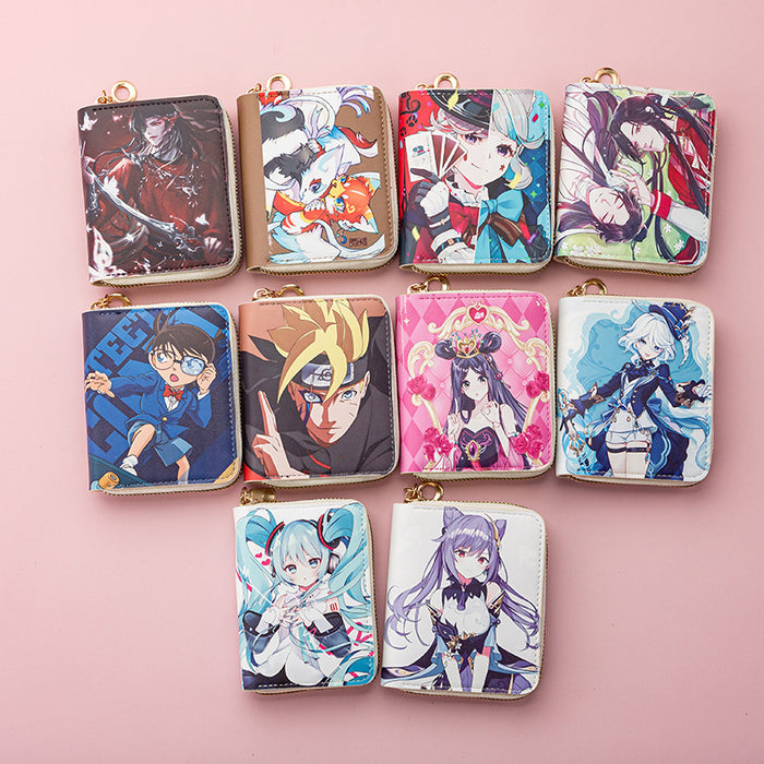 Wholesale Hot-selling Japanese Anime Short PU Wallet Teenagers Students Fashionable Simple Coin Purse Card Holder Wallet JDC-WT-QT008