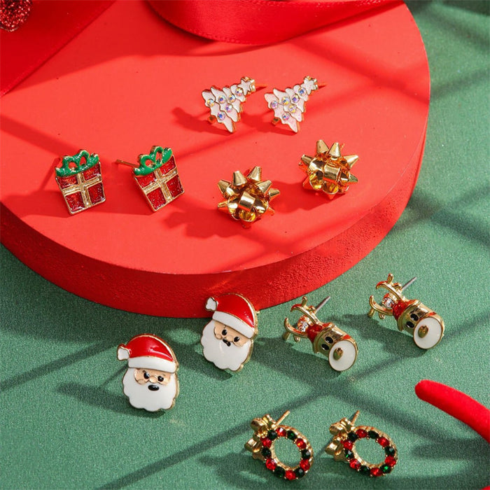 Wholesale Christmas earring combination cartoon cute  elk earring set