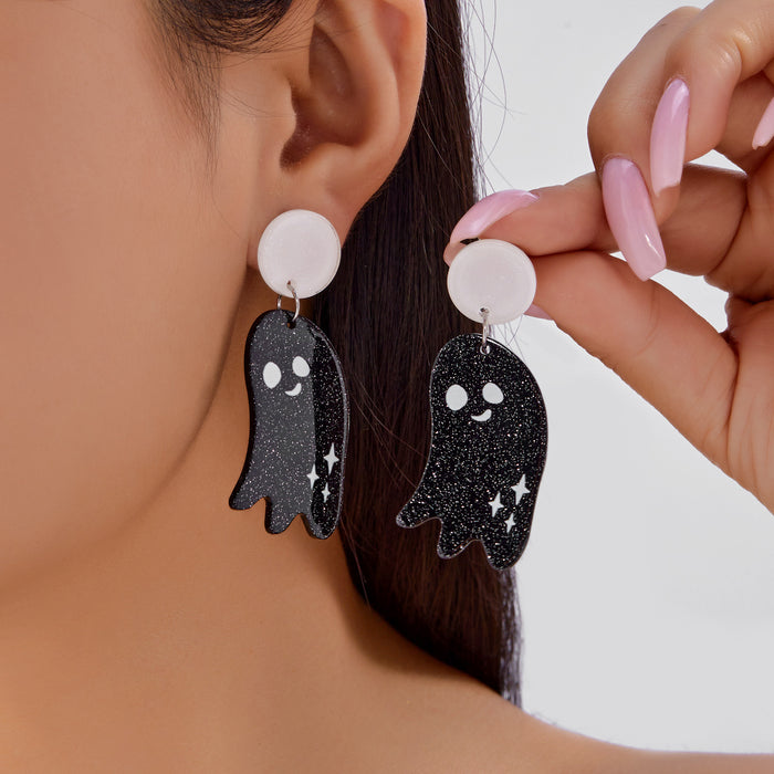 Wholesale  Creative Bat Pumpkin  Ghost Asymmetrical Acrylic Earrings