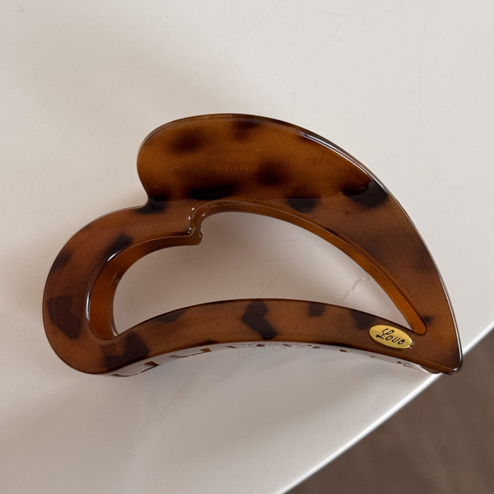 Wholesale M-shaped Love Gold Label Women's Head Hair Shark Clip Leopard print