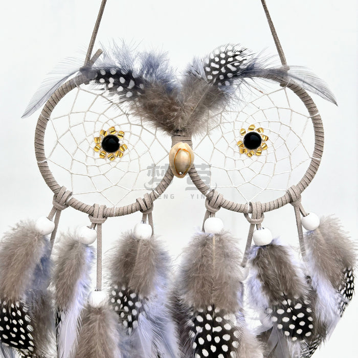 Wholesale Iron Hoop Dreamcatcher with Feathers Owl Design Home Decor Pendant MOQ≥2