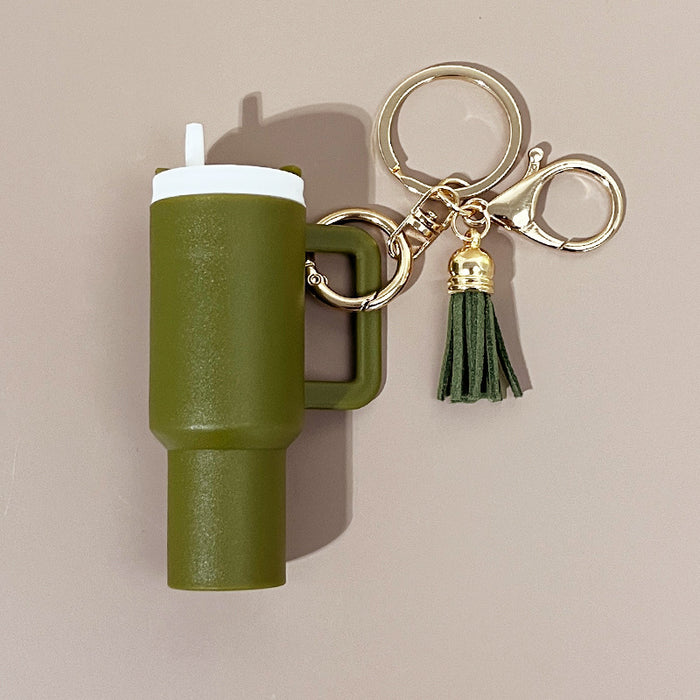 Wholesale Resin ice bullies cup keychain that can hold lip balm