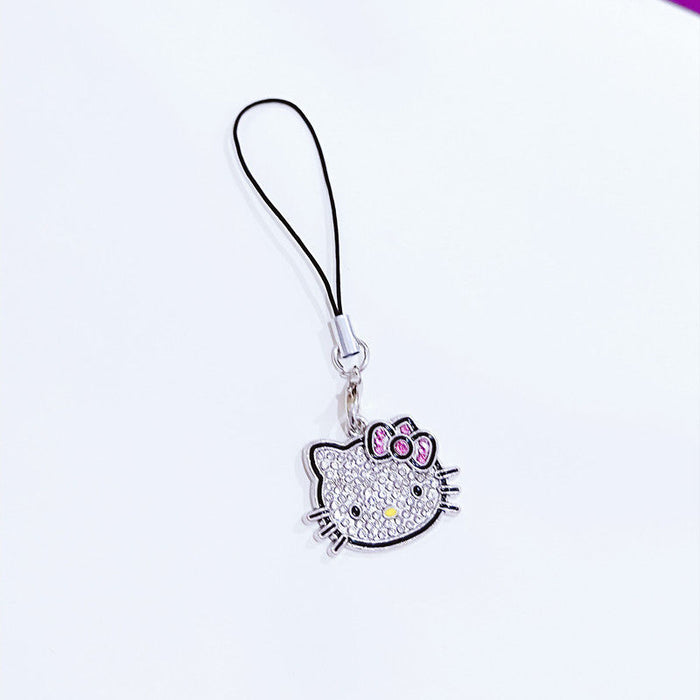 Wholesale Lanyard Bag Zinc Alloy Pendant Cute Diamond Keychain JDC-KC-Mengd001