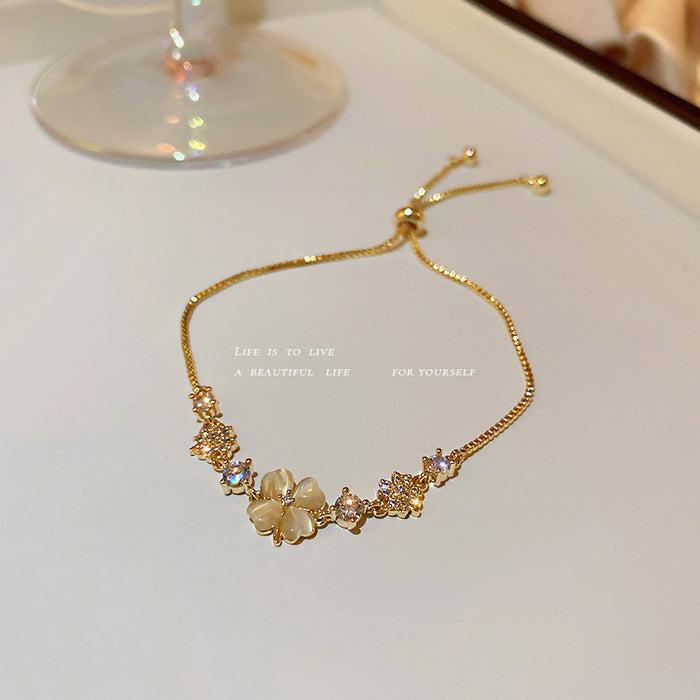 Wholesale Cat's eye stone bracelet girls fashion temperament  zircon jewelry