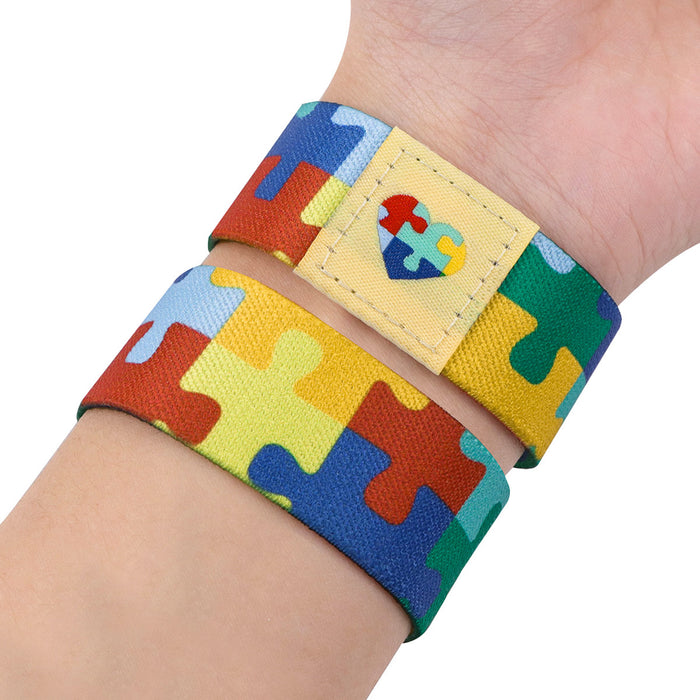 Wholesale 10pcs Colorful English Letters Rainbow Bracelet Washable Elastic Bracelet