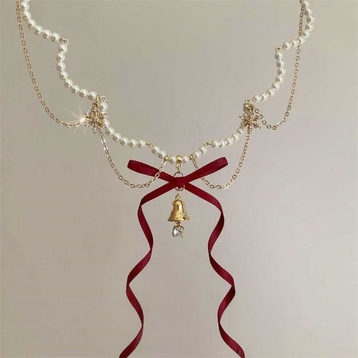 Wholesale   Apple Core Beaded Necklace Female  All-match Clavicle Chain