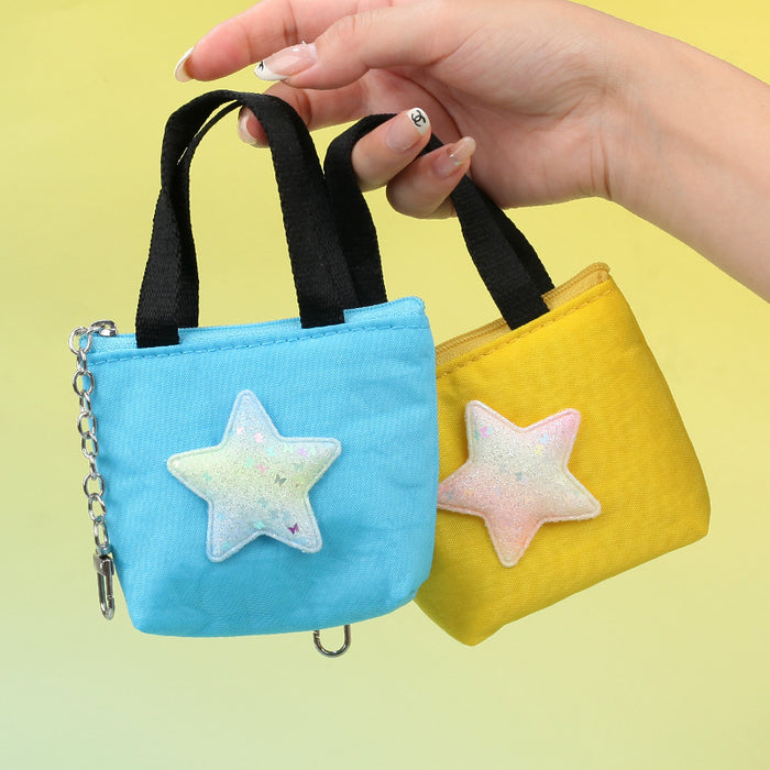 Wholesale Five Pointed Star Tarpaulin Handbag Coin Purse Trendy Zipper Bag Charm