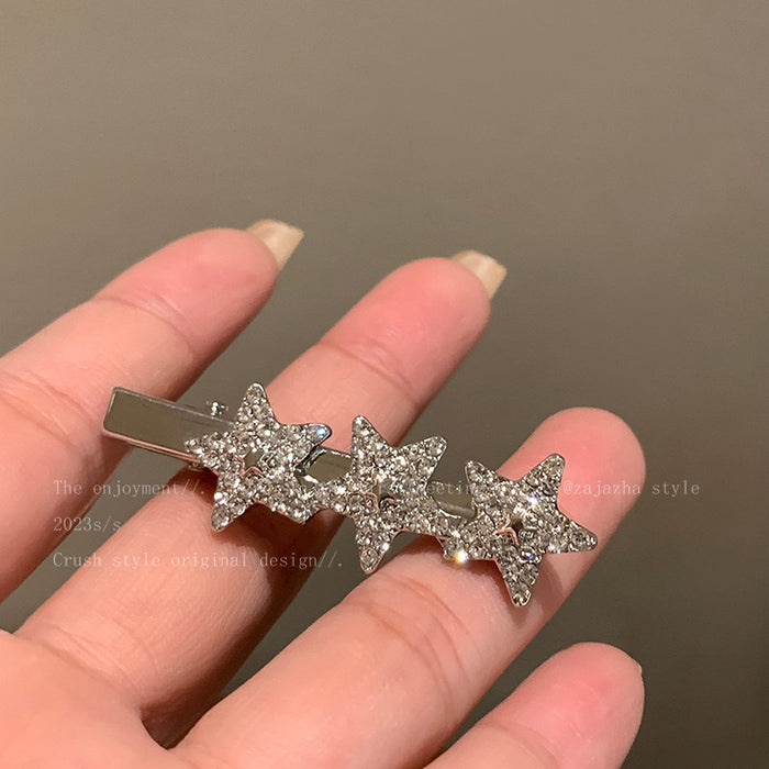 Wholesale Shining Stars Bow Rhinestone Side Clip High-end Sense Bangs Clip Hair Accessories New Style